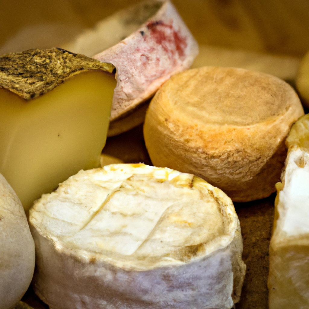 Plateau de fromages artisanaux avec pain rustique et herbes, éclairage chaleureux, gros plan détaillé, ambiance atelier FromageLab